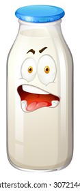 Bottle of milk emoticon illustration