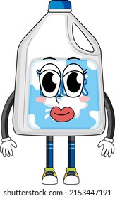 Flasche Milch mit Gesichtsgrafik