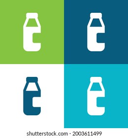 Bottle Of Milk Flat four color minimal icon set