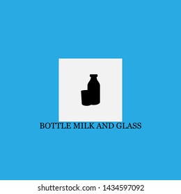 bottle milk and glass icon sign signifier vector