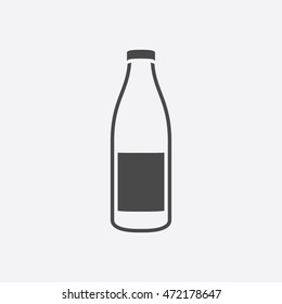 Bottle milk icon black. Single bio, eco, organic product icon from the big milk set.