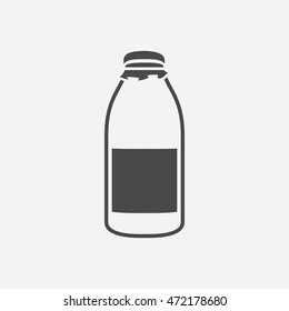 Bottle milk icon black. Single bio, eco, organic product icon from the big milk set.