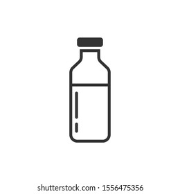 Icono de leche de botella en estilo plano. Ilustración vectorial de máscara sobre fondo aislado blanco. Concepto de negocio de contenedores para bebidas.