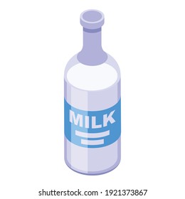 Bottle of milk icon. Isometric of bottle of milk vector icon for web design isolated on white background