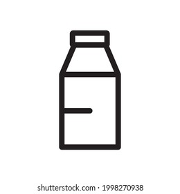 bottle of milk icon or logo vector illustration of isolated sign symbol, vector illustration with high quality black outline.