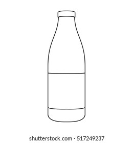 Bottle milk icon in outline style isolated on white background. Milk symbol stock vector illustration.