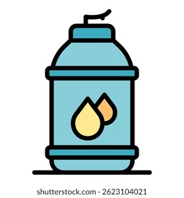 Bottle of milk icon. Outline bottle of milk vector icon color flat isolated