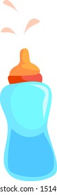 Frasco con leche, ilustración, vector sobre fondo blanco.