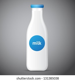 Bottle of milk isolated