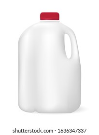 Bottle for milk, juice or something else, on white background. Realistic vector illustration.