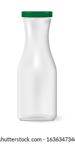 Bottle for milk, juice or something else, on white background. Realistic vector illustration.