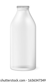 Bottle for milk, juice or something else, on white background. Realistic vector illustration.