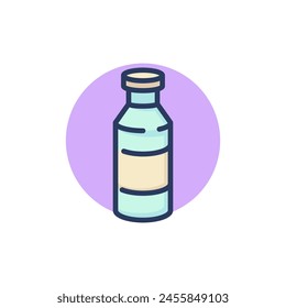 Bottle of milk line icon. Beverage, drink, glass outline sign. Diary product, organic food, grocery store concept. Vector illustration for web design and apps