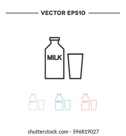 bottle of milk. line icon. vector illustration