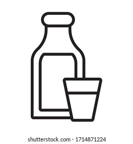 bottle milk line style vector illustration design