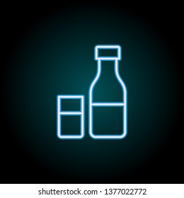 bottle of milk neon icon. Elements of Food set. Simple icon for websites, web design, mobile app, info graphics