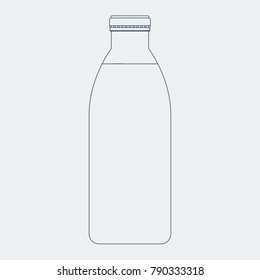 Bottle of milk with solid and flat color style design.