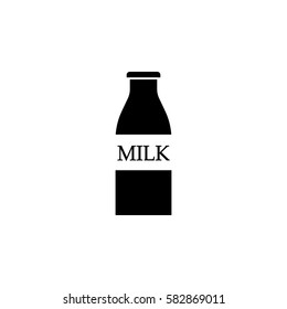 Bottle of milk solid icon, food & drink elements, dairy sign, a filed pattern on a white background, eps 10.