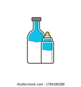 bottle milk vector flat design line icon