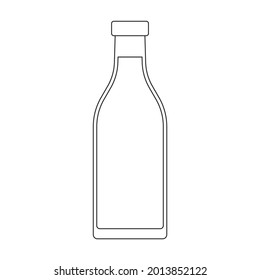 Icono del vector de leche de botella.Icono del vector de contorno aislado en la leche de botella de fondo blanco.