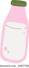 Bottle With Milk Vector Illustration