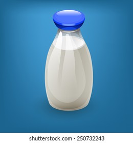 Bottle of milk. Vector illustration.