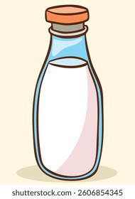 bottle of milk vector illustration isolated on white background