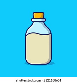 Bottle of Milk Vector Illustration on Isolated Background