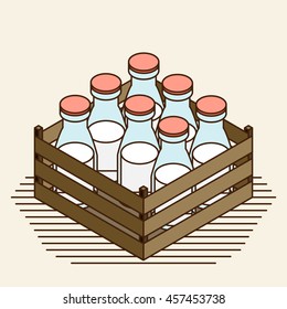 Bottle of milk vector image set