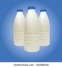 bottle milk vector white drink isolated set object liquid plastic collection design beverage