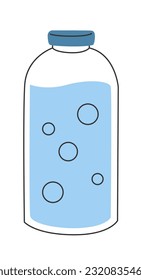 Bottle of mineral water. Flat cartoon style vector illustration isolated on white background.
