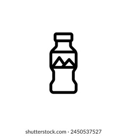 bottle mineral water outline icon and illustration
