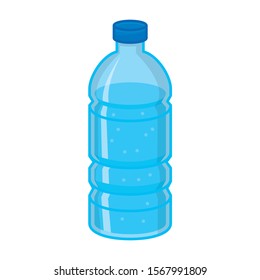 Bottle of mineral water vector illustration isolated on white background. Mineral water clip art