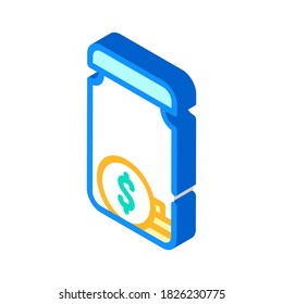 bottle with money isometric icon vector. bottle with money sign. isolated symbol illustration