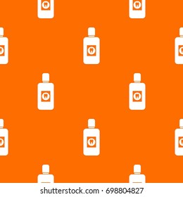 Bottle of  mouthwash pattern repeat seamless in orange color for any design. Vector geometric illustration