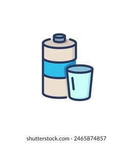 Bottle of mouthwash thin line icon. Container, glass, gargling isolated outline sign. Dental care, oral hygiene, healthcare concept. Vector illustration, symbol element for web design and apps