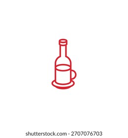 Projeto do logotipo da garrafa e da caneca.