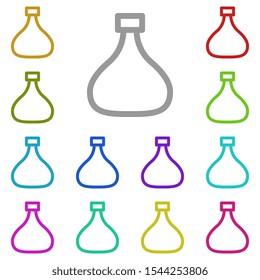 Bottle multi color icon. Simple thin line, outline vector of glass drink icons for ui and ux, website or mobile application