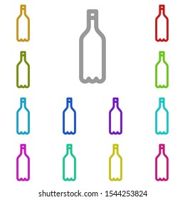 Bottle multi color icon. Simple thin line, outline vector of glass drink icons for ui and ux, website or mobile application