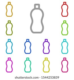 Bottle multi color icon. Simple thin line, outline vector of glass drink icons for ui and ux, website or mobile application