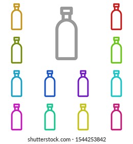 Bottle multi color icon. Simple thin line, outline vector of glass drink icons for ui and ux, website or mobile application