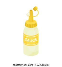 Bottle of Mustard as Ingredient For Doner Kebab Preparation Vector Item
