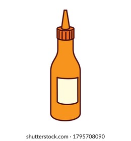 bottle of mustard sauce, on white background vector illustration design