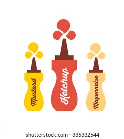 Bottle of  Mustard,Ketchup,Mayonnaise