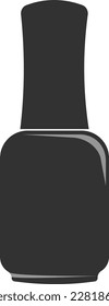 A bottle of nail polish. Black and white vector. Vector image isolated on a white background.
