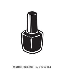Botella de esmalte de uñas, cosméticos silueta de Vector