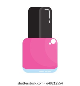 Bottle nail polish. Flat vector cartoon illustration. Objects isolated on a white background.