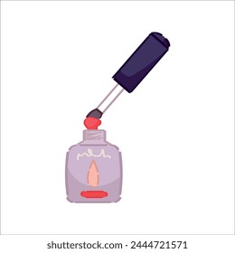 Bottle of nail polish on white background