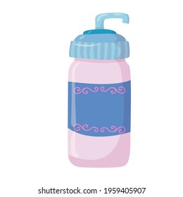 A bottle of nail polish remover. Tools for manicure cartoon style. Vector illustration isolated on white background.