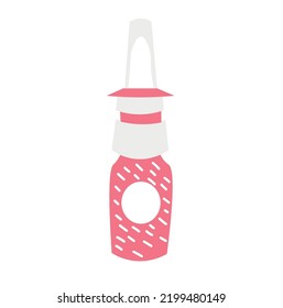 Bottle of nasal spray on white background